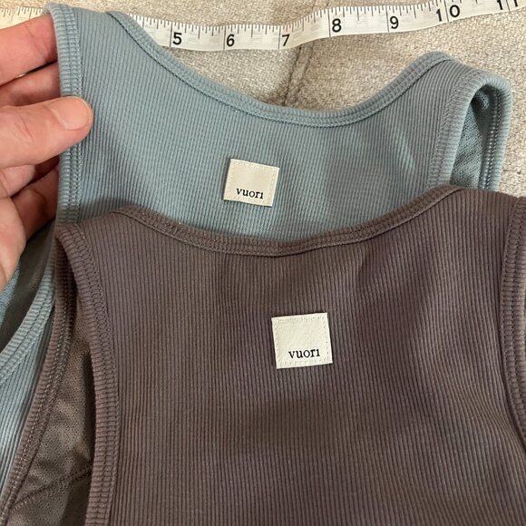 TWO Vuori Pose Plyo Tanks Green Brown Sz M - Picture 11 of 13